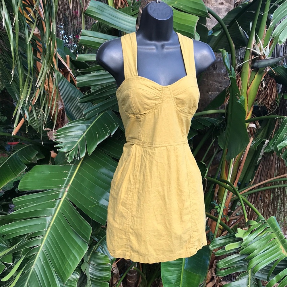 - Urban outfitters linen blend corset dress with pockets